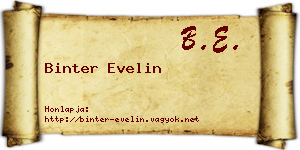 Binter Evelin névjegykártya